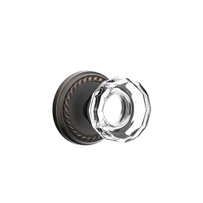 Emtek - Dummy, Rope Rosette, Lowell Crystal Knob, US10B - Oil Rubbed Bronze