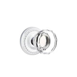 Emtek - Dummy, Rope Rosette, Lowell Crystal Knob, US26 - Polished Chrome