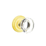 Emtek - Concealed Fastener, Passage, Rope Rosette, Lowell Crystal Knob, US3NL - Unlacquered Brass