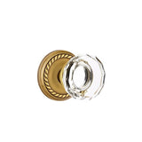 Emtek - Concealed, Passage, Rope Rosette, Lowell Crystal Knob, US7 - French Antique