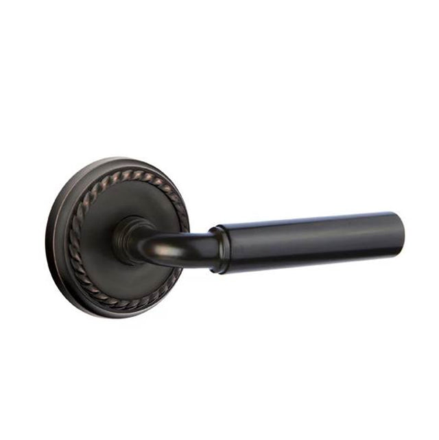 Emtek - Privacy, Rope Rosette, Manning Lever, LH, US10B - Oil Rubbed Bronze