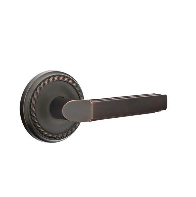 Emtek - Passage, Rope Rosette, Milano Lever, LH, US10B - Oil Rubbed Bronze