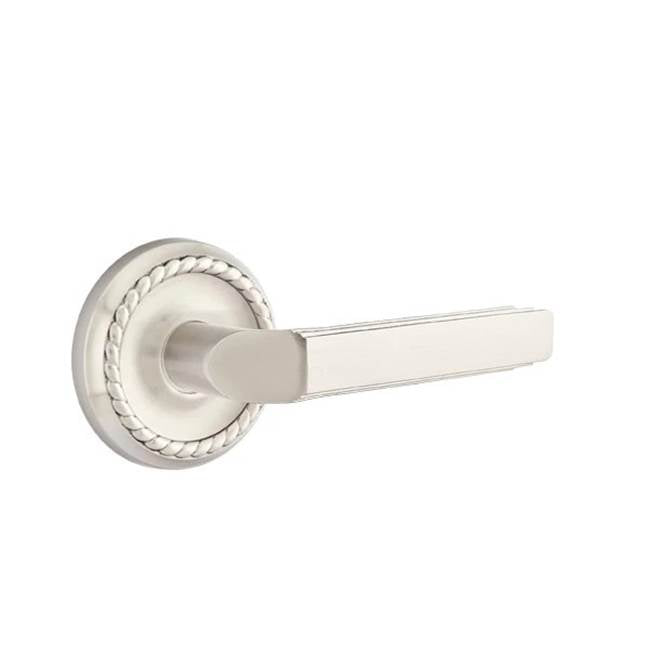 Emtek - Passage, Rope Rosette, Milano Lever, LH, US15 - Satin Nickel