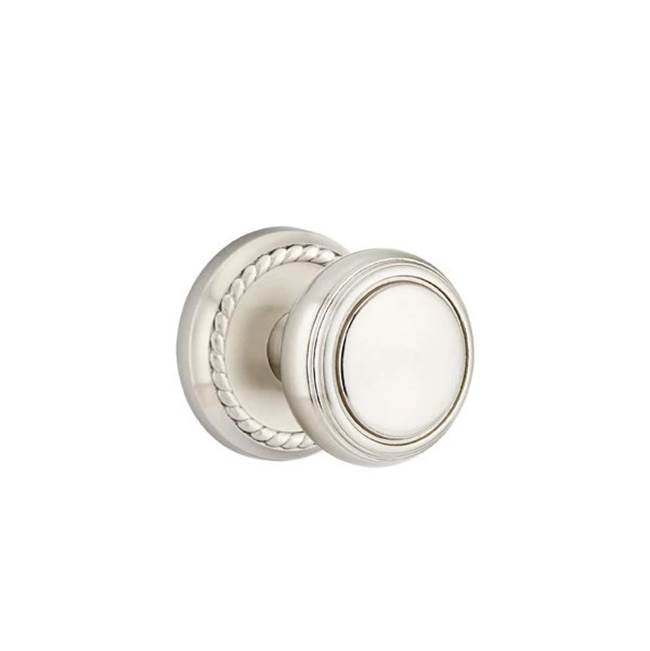 Emtek - Concealed, Privacy, Rope Rosette, Norwich Knob, US15 - Satin Nickel