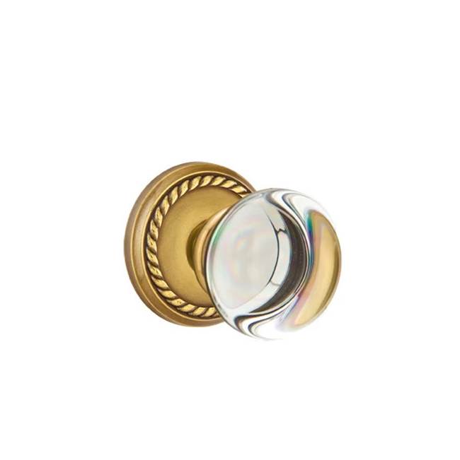 Emtek - Privacy, Rope Rosette, Providence Crystal Knob, US7 - French Antique