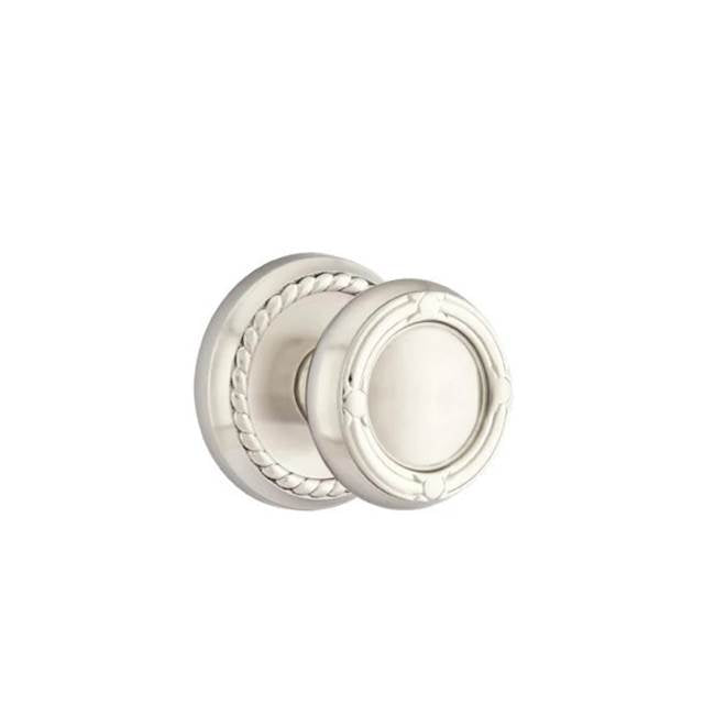Emtek - Concealed, Passage, Rope Rosette, Ribbon and Reed Knob, US15 - Satin Nickel