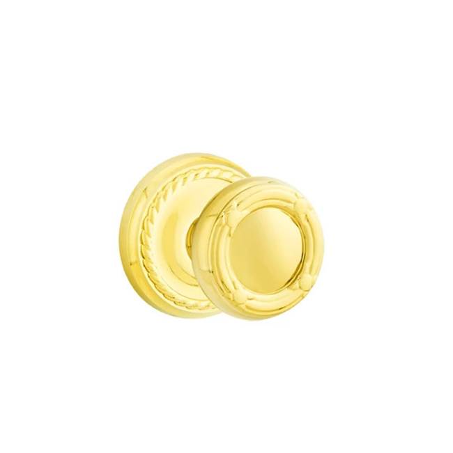 Emtek - Passage, Rope Rosette, Ribbon and Reed Knob, US3NL - Unlacquered Brass