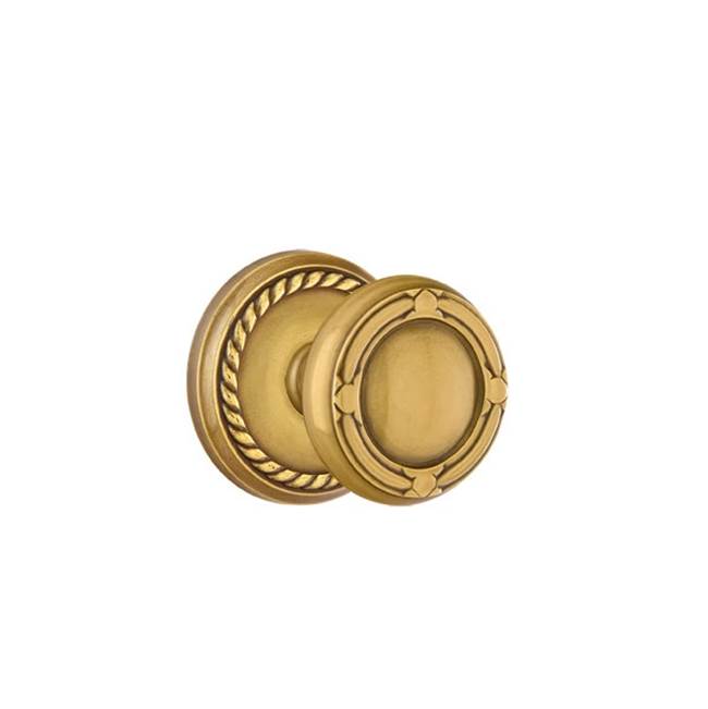 Emtek - Privacy, Rope Rosette, Ribbon and Reed Knob, US7 - French Antique