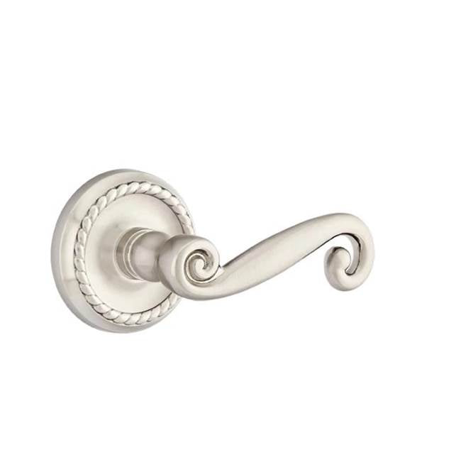 Emtek - Privacy, Rope Rosette, Rustic Lever, LH, US15 - Satin Nickel