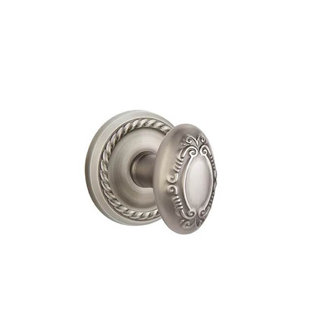 Emtek - Privacy, Rope Rosette, Victoria Knob, US15A - Pewter