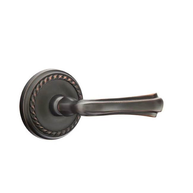Emtek - Privacy, Rope Rosette, Wembley Lever, LH, US10B - Oil Rubbed Bronze
