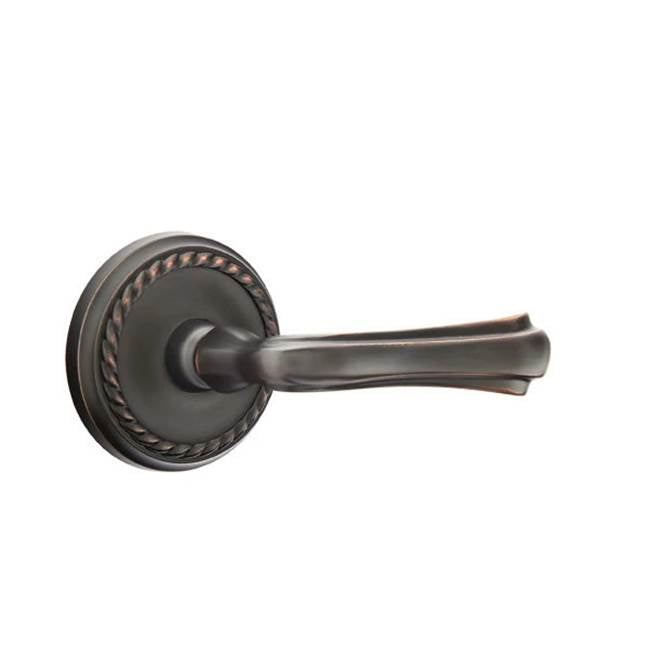 Emtek - Concealed, Privacy, Rope Rosette, Wembley Lever, US10B - Oil Rubbed Bronze