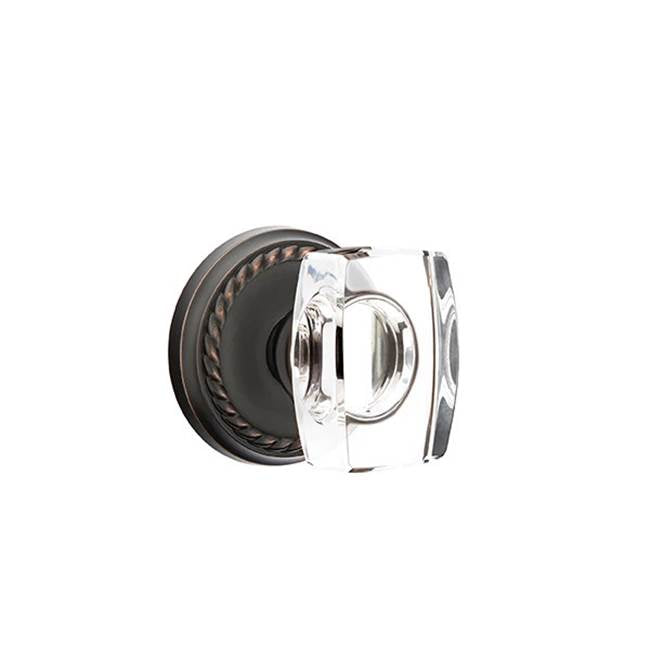 Emtek - Privacy, Rope Rosette, Windsor Crystal Knob, US10B - Oil Rubbed Bronze