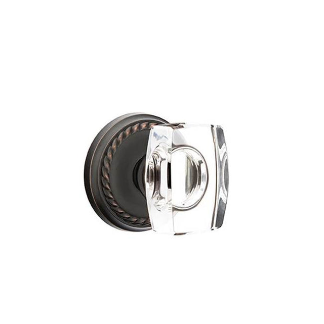 Emtek - Privacy, Rope Rosette, Windsor Crystal Knob, US10B - Oil Rubbed Bronze