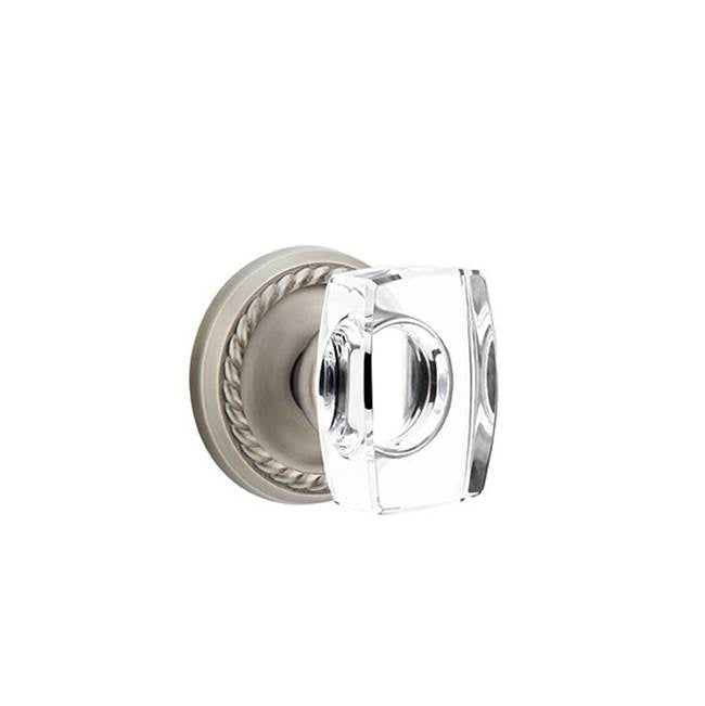 Emtek - Privacy, Rope Rosette, Windsor Crystal Knob, US15A - Pewter