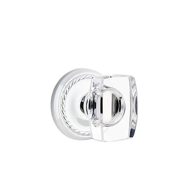 Emtek - Privacy, Rope Rosette, Windsor Crystal Knob, US26 - Polished Chrome