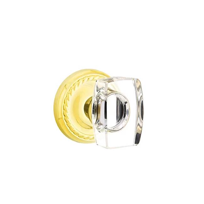 Emtek - Privacy, Rope Rosette, Windsor Crystal Knob, US3 Lifetime - Polished Brass