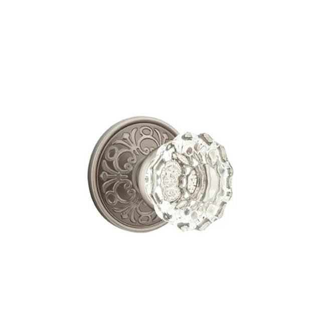 Emtek - Privacy, Lancaster Rosette, Astoria Crystal Knob, US15A - Pewter