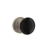 Emtek - Concealed, Privacy, Lancaster Rosette, Ebony Knob, US15A - Pewter
