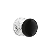 Emtek - Concealed, Passage, Lancaster Rosette, Ebony Knob, US26 - Polished Chrome