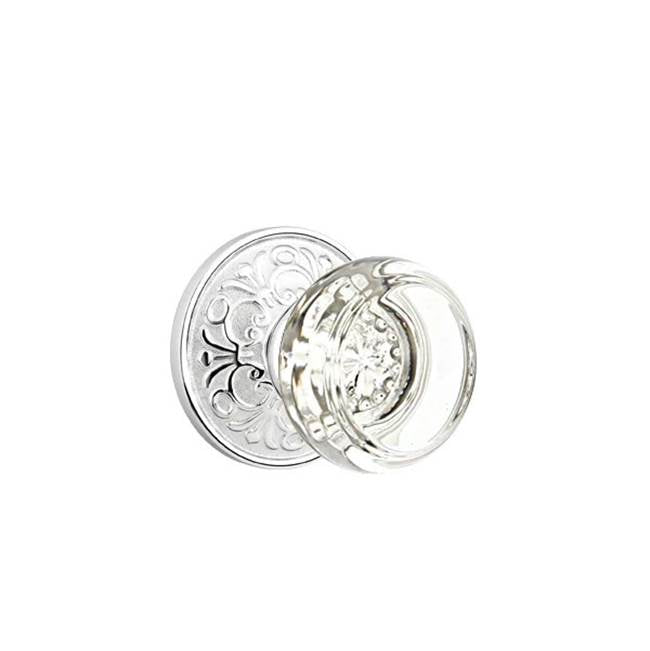 Emtek - Privacy, Lancaster Rosette, Georgetown Crystal Knob, US26 - Polished Chrome