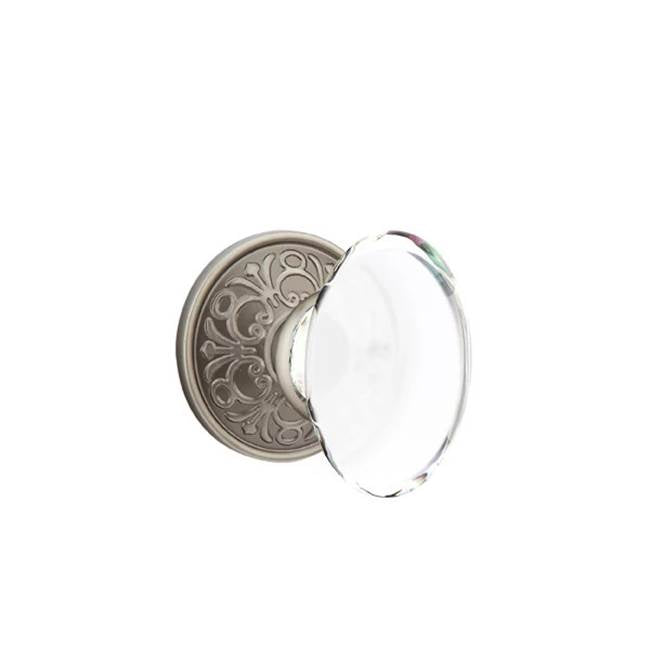 Emtek - Passage, Lancaster Rosette, Hampton Crystal Knob, US15A - Pewter
