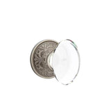 Emtek - Passage, Lancaster Rosette, Hampton Crystal Knob, US15A - Pewter
