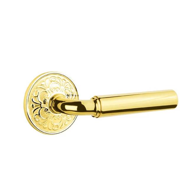 Emtek - Privacy, Lancaster Rosette, Manning Lever, RH, US3 Lifetime - Polished Brass