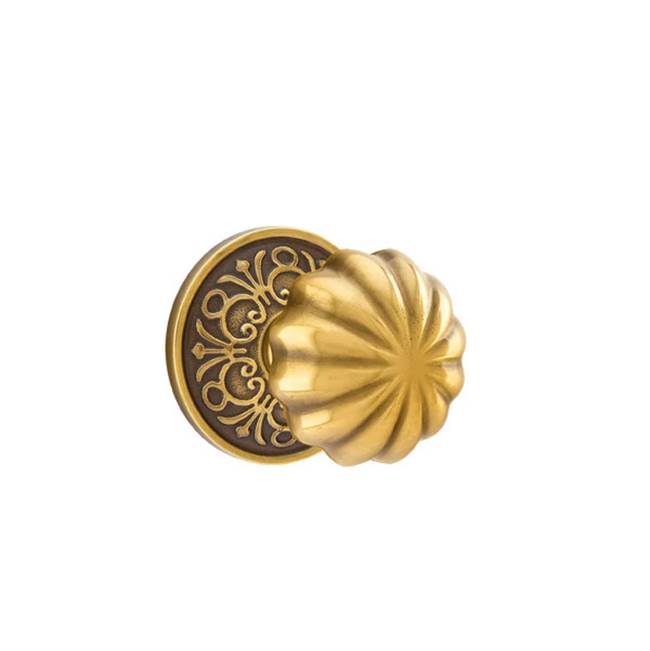 Emtek - Privacy, Lancaster Rosette, Melon Knob, US7 - French Antique
