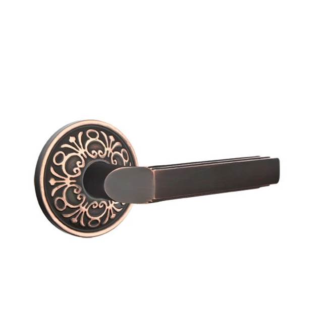Emtek - Privacy, Lancaster Rosette, Milano Lever, RH, US10B - Oil Rubbed Bronze
