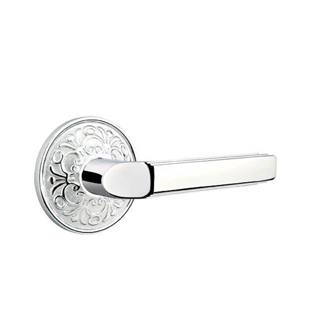 Emtek - Privacy, Lancaster Rosette, Milano Lever, RH, US26 - Polished Chrome