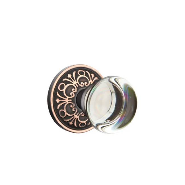 Emtek - Privacy, Lancaster Rosette, Providence Crystal Knob, US10B - Oil Rubbed Bronze