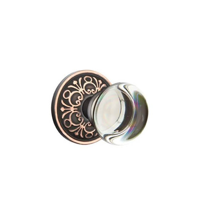 Emtek - Privacy, Lancaster Rosette, Providence Crystal Knob, US10B - Oil Rubbed Bronze
