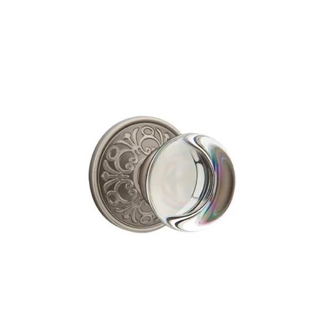 Emtek - Privacy, Lancaster Rosette, Providence Crystal Knob, US15A - Pewter