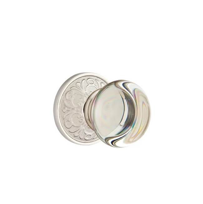 Emtek - Privacy, Lancaster Rosette, Providence Crystal Knob, US15 - Satin Nickel