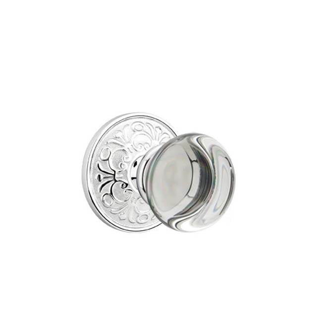 Emtek - Privacy, Lancaster Rosette, Providence Crystal Knob, US26 - Polished Chrome