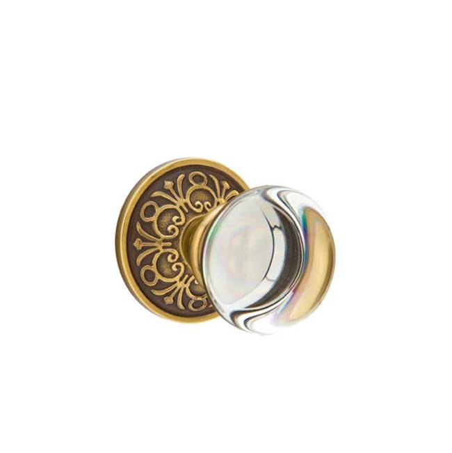 Emtek - Privacy, Lancaster Rosette, Providence Crystal Knob, US7 - French Antique