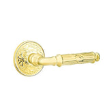 Emtek - Passage, Lancaster Rosette, Ribbon and Reed Lever, RH, US3 Lifetime - Polished Brass