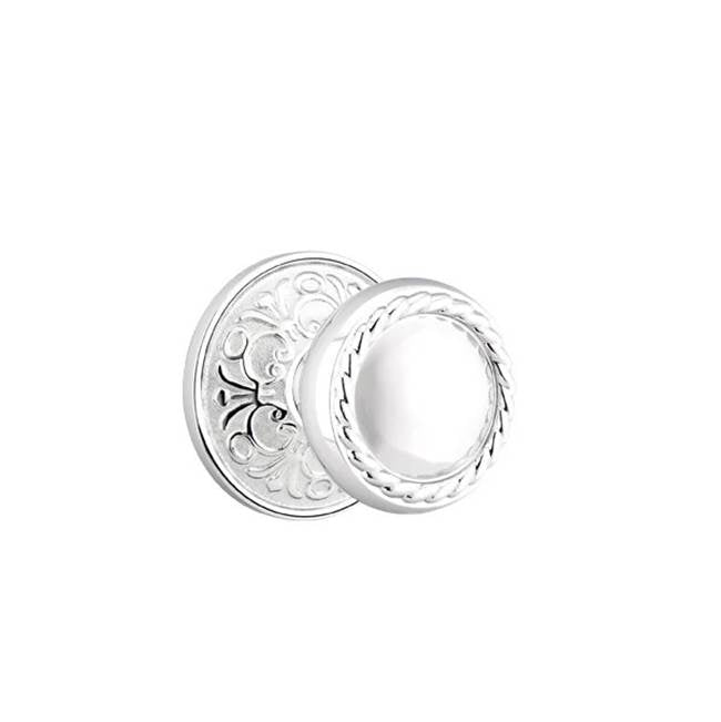 Emtek - Privacy, Lancaster Rosette, Rope Knob, US26 - Polished Chrome