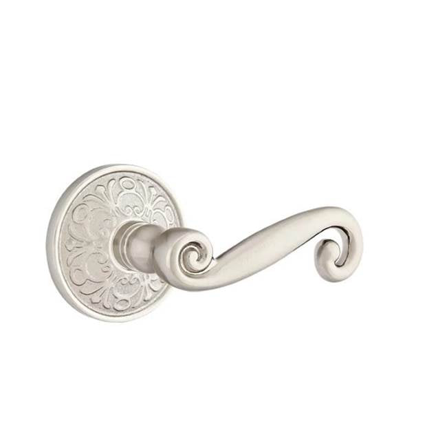 Emtek - Concealed, Passage, Lancaster Rosette, Rustic Lever, US15 - Satin Nickel