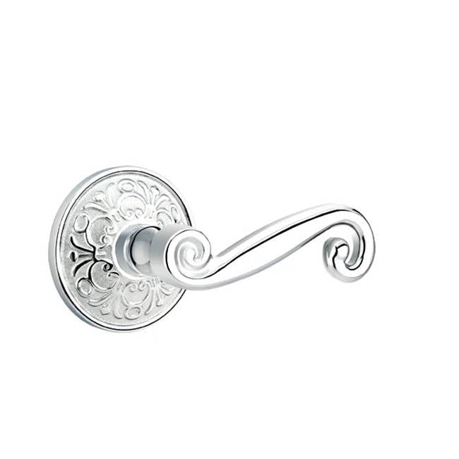 Emtek - Privacy, Lancaster Rosette, Rustic Lever, RH, US26 - Polished Chrome