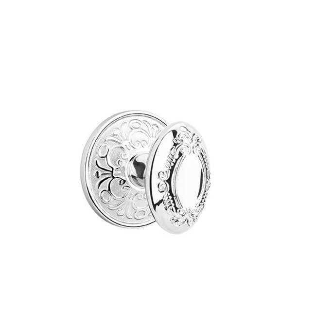 Emtek - Concealed, Privacy, Lancaster Rosette, Victoria Knob, US26 - Polished Chrome