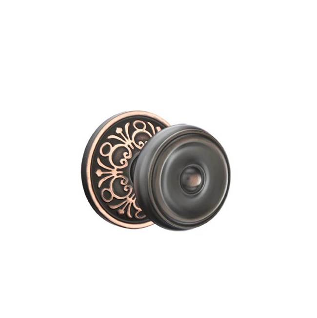 Emtek - Concealed, Passage, Lancaster Rosette, Waverly Knob, US10B - Oil Rubbed Bronze