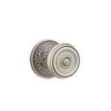 Emtek - Concealed, Passage, Lancaster Rosette, Waverly Knob, US15A - Pewter