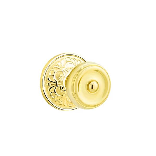 Emtek - Concealed Fastener, Passage, Lancaster Rosette, Waverly Knob, US3NL - Unlacquered Brass