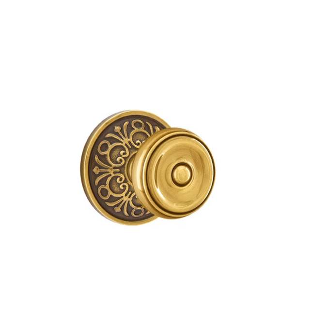 Emtek - Concealed, Passage, Lancaster Rosette, Waverly Knob, US7 - French Antique