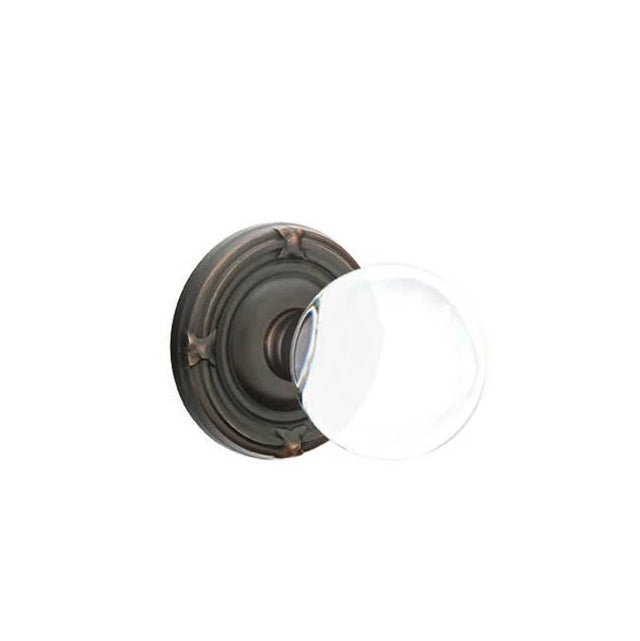 Emtek - Dummy, Ribbon and Reed Rosette, Bristol Crystal Knob, US10B - Oil Rubbed Bronze