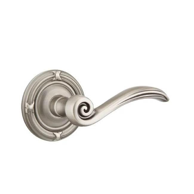 Emtek - Privacy, Ribbon and Reed Rosette, Elan Lever, RH, US15A - Pewter