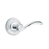 Emtek - Privacy, Ribbon and Reed Rosette, Elan Lever, RH, US26 - Polished Chrome