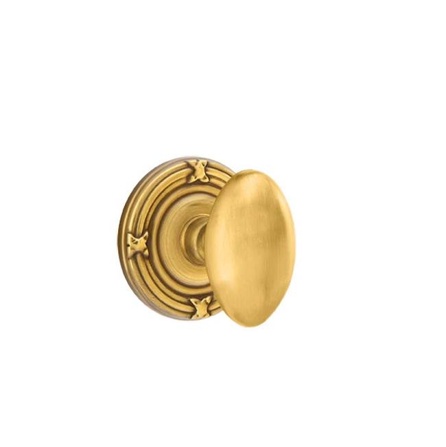 Emtek - Privacy, Ribbon and Reed Rosette, Egg Knob, US7 - French Antique